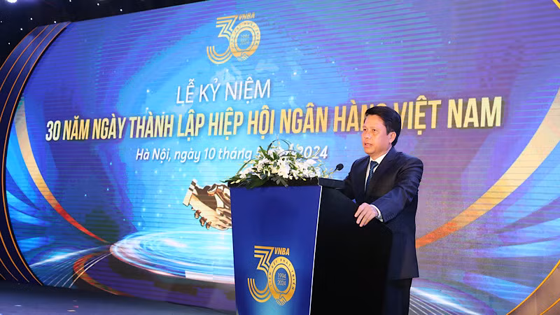 Phó Thống đốc Ngân hàng Nhà nước Phạm Tiến Dũng phát biểu tại Lễ kỷ niệm.