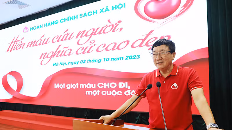 Tổng Giám đốc Ngân hàng Chính sách xã hội Dương Quyết Thắng phát biểu tại chương trình.