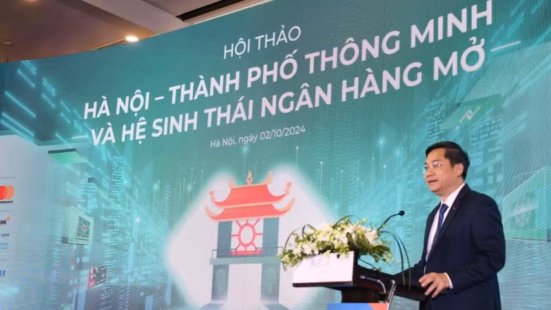 Phó Chủ tịch UBND thành phố Hà Nội Hà Minh Hải phát biểu tại hội thảo.