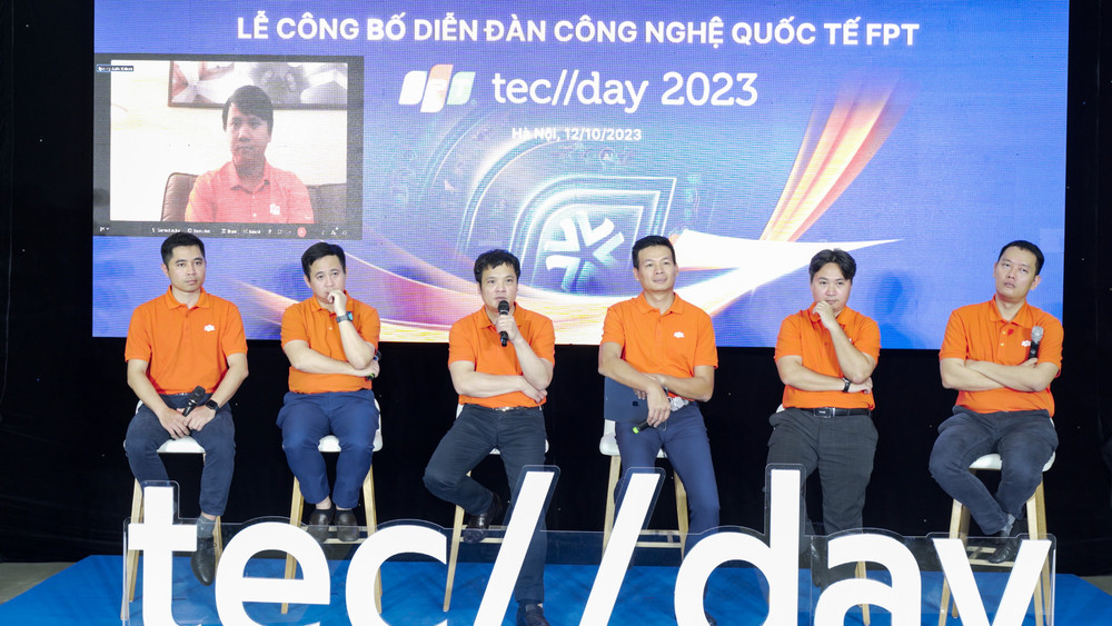 Lãnh đạo Tập đoàn FPT chia sẻ trong Lễ công bố diễn đàn công nghệ quốc tế FPT Techday 2023