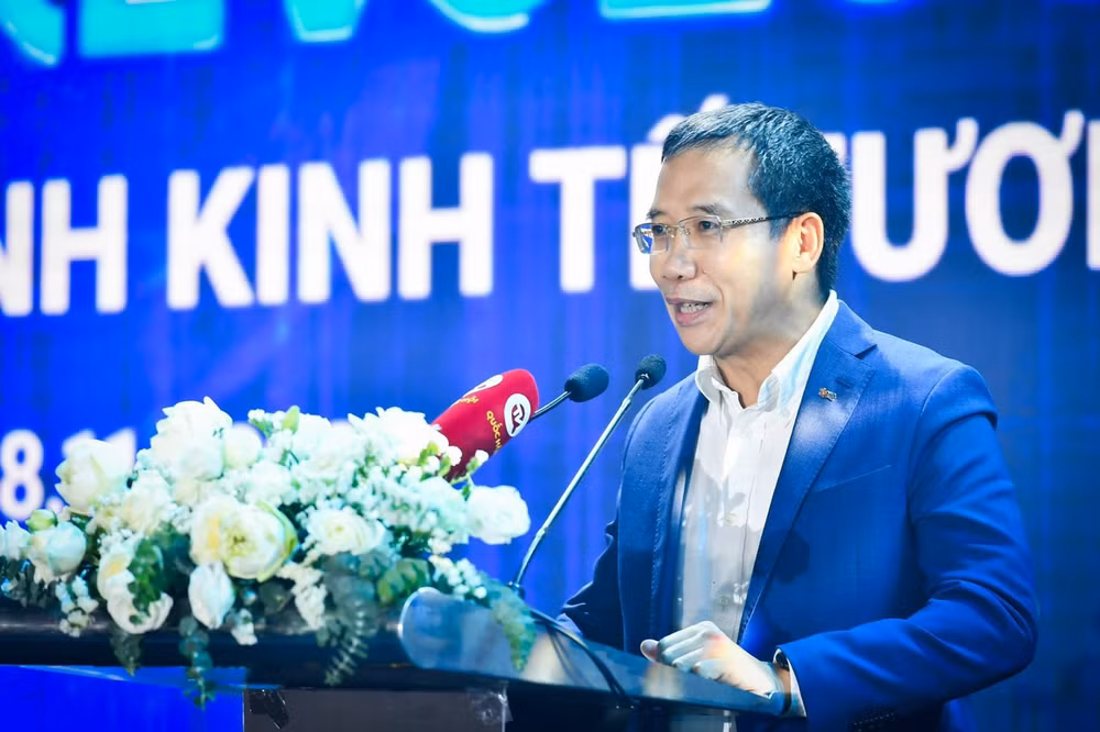 Ông Lưu Trung Thái, Chủ tịch Hội đồng quản trị Ngân hàng Thương mại cổ phần Quân đội (MB) phát biểu.