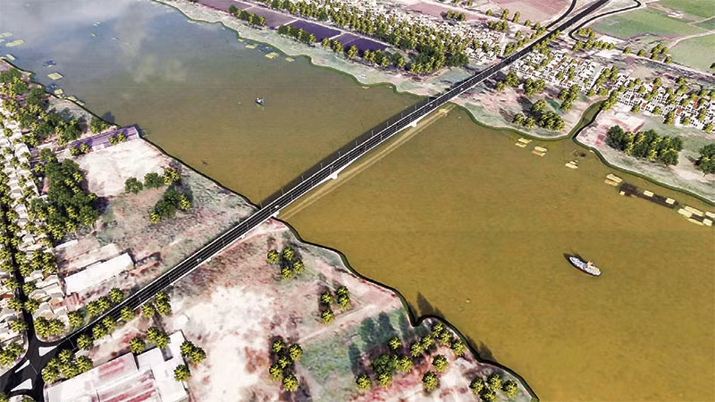 Phối cảnh cầu Châu Đốc.