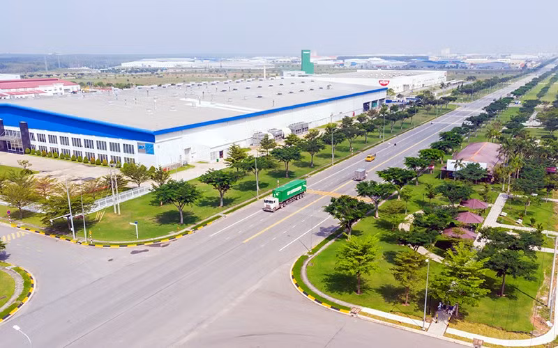 Không gian xanh bên trong Khu công nghiệp VSIP 2 ở Bình Dương.