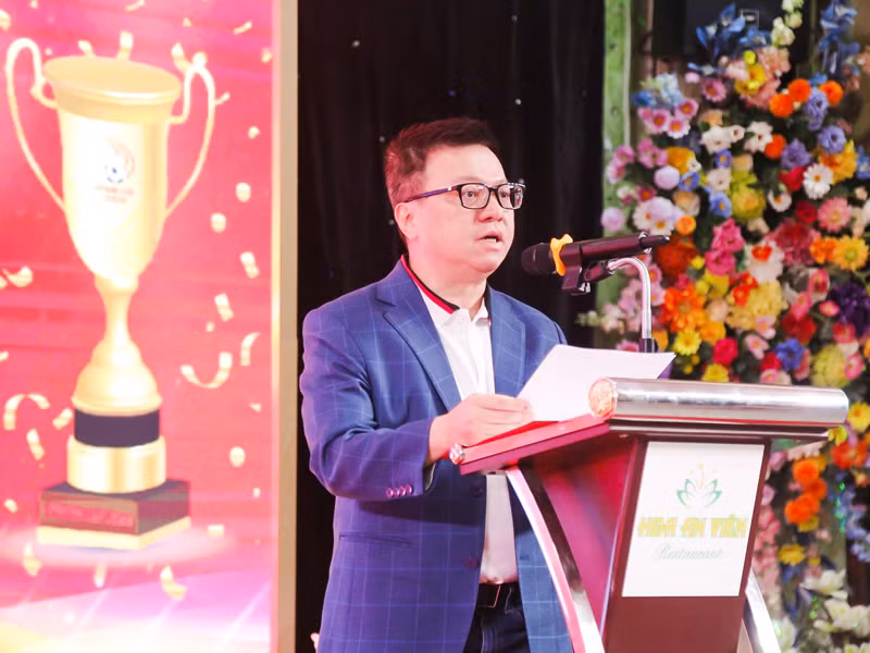 Ông Lê Quốc Minh, Ủy viên Trung ương Đảng, Tổng Biên tập Báo Nhân Dân, Phó trưởng Ban Tuyên giáo Trung ương, Chủ tịch Hội Nhà báo Việt Nam, Trưởng Ban chỉ đạo Press Cup 2024 phát biểu tại Gala trao giải.