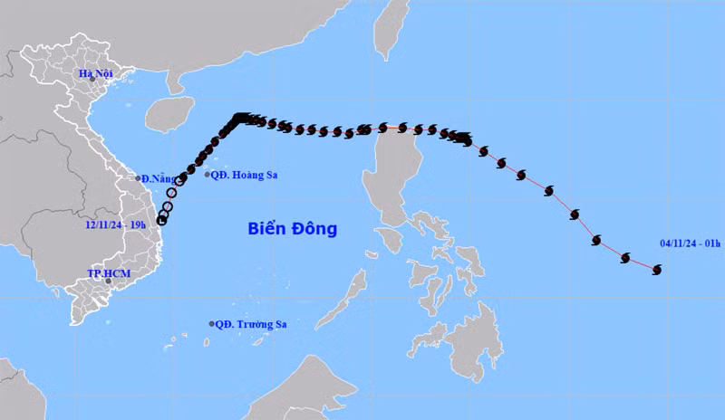 Áp thấp nhiệt đới tiếp tục suy yếu và tan dần. (Nguồn: nchmf.gov.vn)