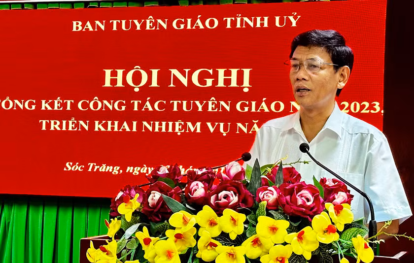 Bí thư Tỉnh ủy Sóc Trăng Lâm Văn Mẫn phát biểu chỉ đạo tại hội nghị