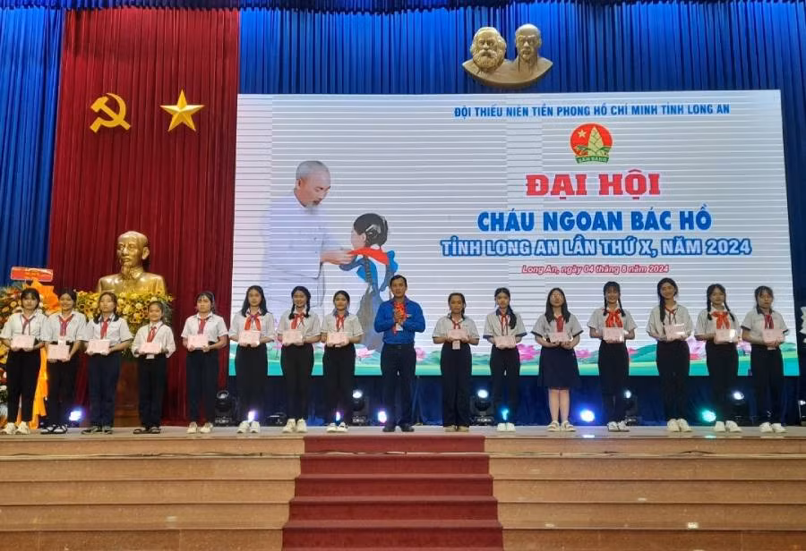 Lãnh đạo Tỉnh đoàn trao tặng Bằng khen cho 15 anh, chị giáo viên làm Tổng Phụ trách Đội tiêu biểu.