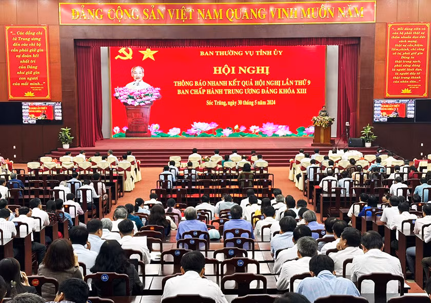 Điểm cầu chính của Hội nghị tại thành phố Sóc Trăng.