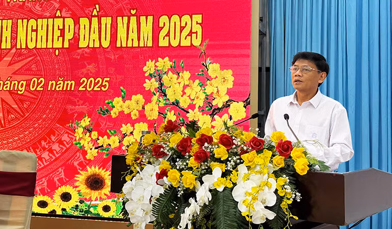 Bí thư Tỉnh ủy Sóc Trăng Lâm Văn Mẫn kêu gọi các doanh nghiệp đồng hành với tỉnh để phát triển.