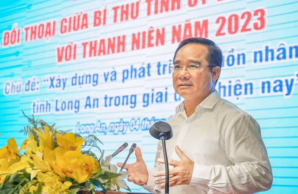 Bí thư Tỉnh ủy Long An Nguyễn Văn Được phát biểu kết luận.
