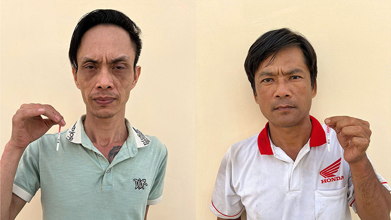 Đối tượng Huỳnh Trường Giang và Nguyễn Văn Gao (Từ trái sáng phải)