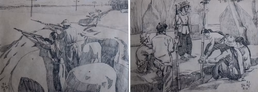 Tác phẩm ký họa của họa sĩ, Nghệ sĩ Nhân dân Ngô Mạnh Lân.