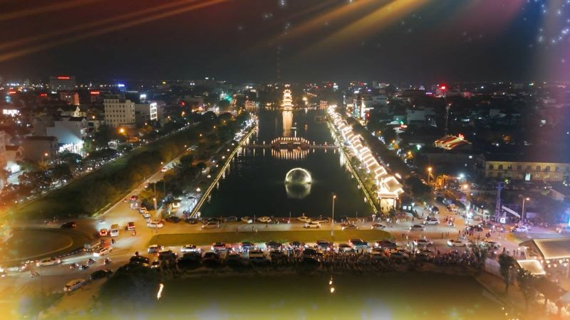 Một góc thành phố Hoa Lư nhìn từ trên cao. (Ảnh: Sở Du lịch Ninh Bình)