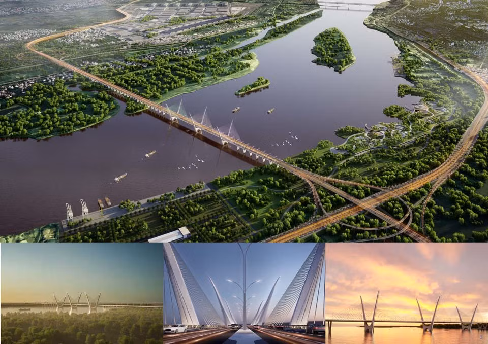 Phương án đạt giải Nhất cuộc thi kiến trúc cầu Thượng Cát.