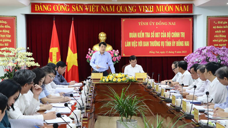 Quang cảnh buổi kiểm tra tại Ban Thường vụ Tỉnh ủy Đồng Nai.