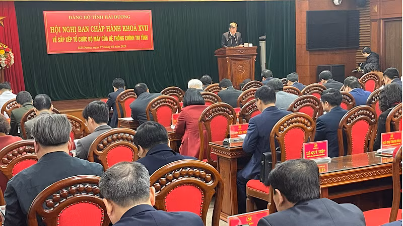 Hội nghị Ban Chấp hành Đảng bộ tỉnh Hải Dương về sắp xếp, tổ chức bộ máy của hệ thống chính trị tỉnh.