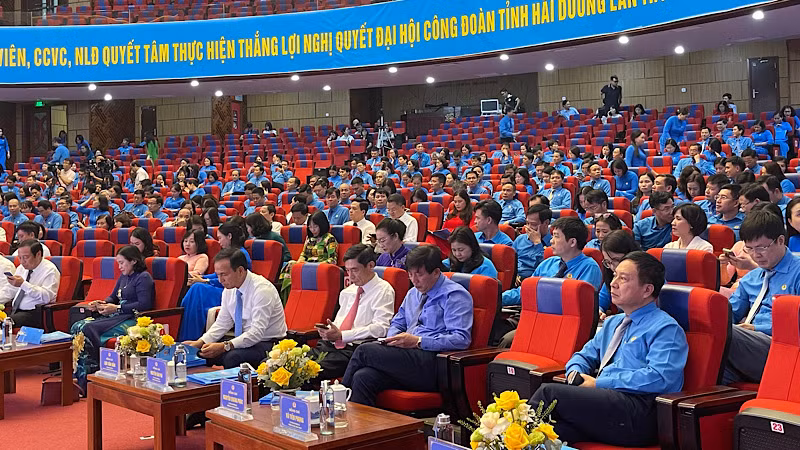 Các đại biểu dự Đại hội Công đoàn tỉnh Hải Dương.