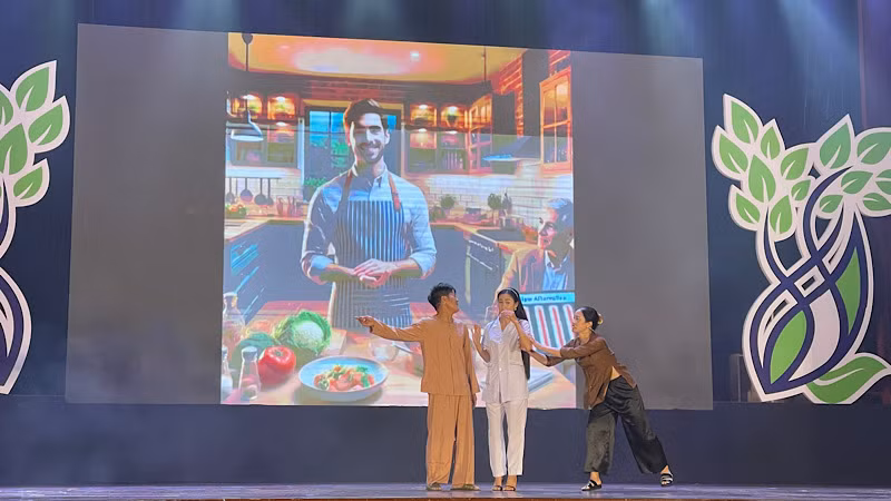 Phần thi tài năng của đội Thái Bình.