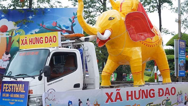 Mô hình linh vật của xã Hưng Đạo.