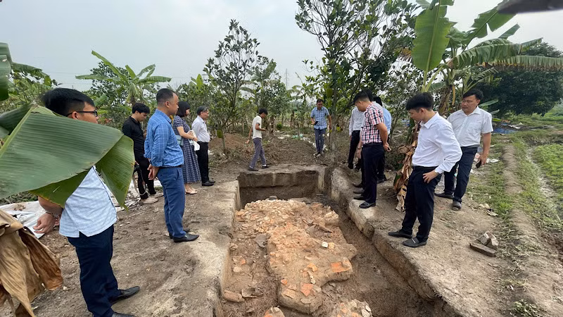 Vị trí thăm dò khảo cổ phát hiện hai tầng văn hóa thời kỳ Đông Hán và Đông Sơn.