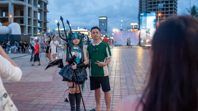 Nhiều bạn trẻ thích thú với Lễ hội năm nay.