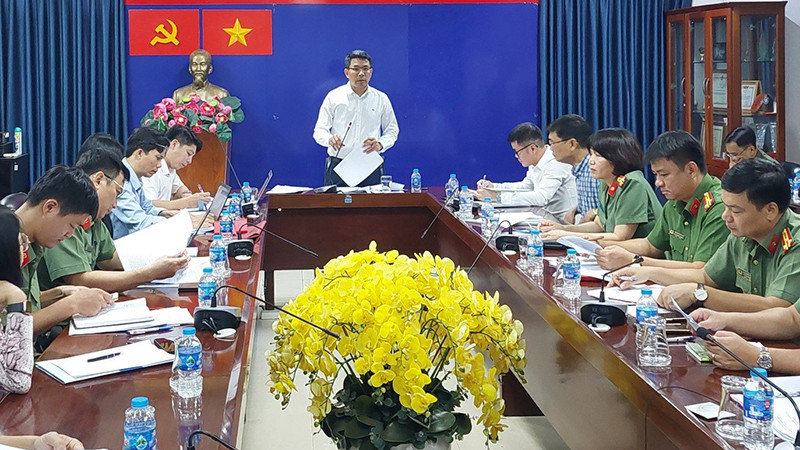 Đoàn kiểm tra Bộ Công an-Bảo hiểm xã hội Việt Nam làm việc tại Bảo hiểm xã hội Thành phố Hồ Chí Minh. (Ảnh: Tâm Trung)