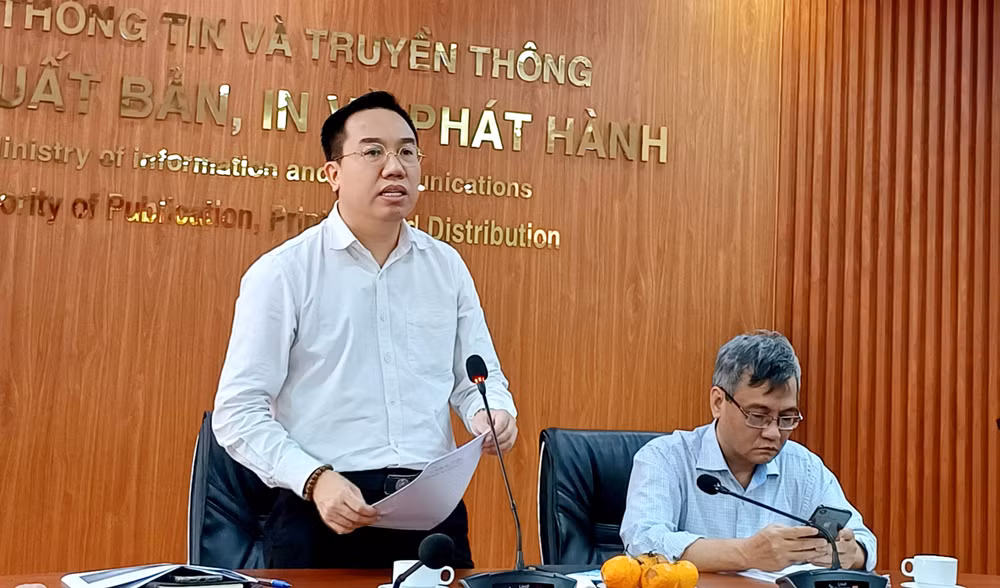 Phó Chủ tịch Hội Xuất bản Việt Nam, Cục trưởng Cục Xuất bản, In và Phát hành Nguyễn Nguyên phát biểu