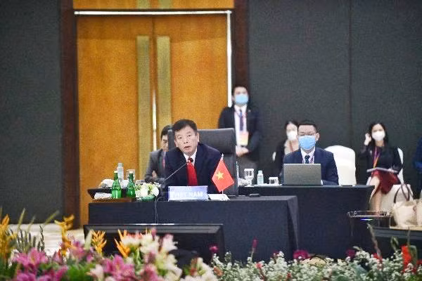 Đoàn Việt Nam tham dự Hội nghị. (Ảnh: Ban Thư ký ASEAN cung cấp)