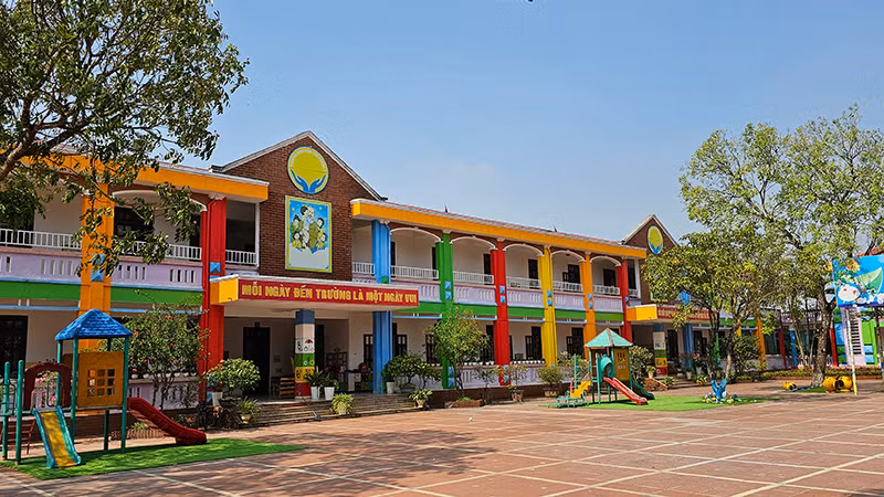 Trường mầm non Tân Phong 2 ở thị trấn huyện Quảng Xương, tỉnh Thanh Hóa.