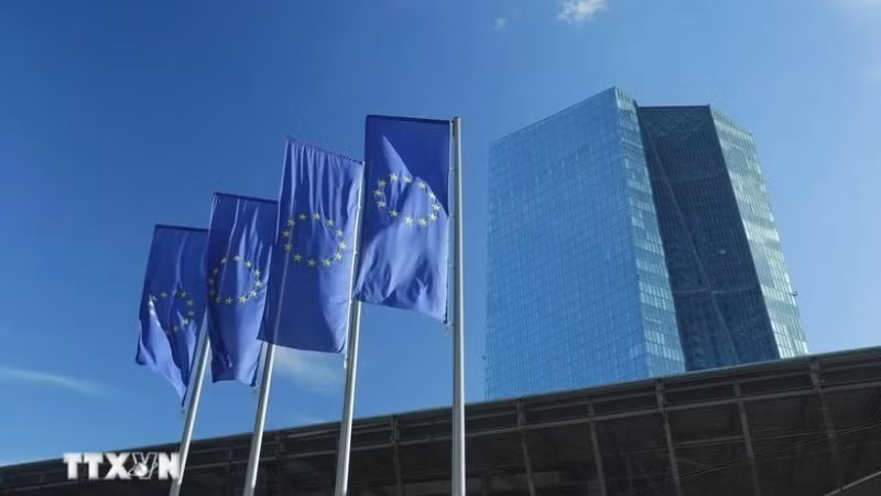Trụ sở Ngân hàng Trung ương châu Âu (ECB) tại Frankfurt (Đức). (Ảnh: THX/TTXVN)