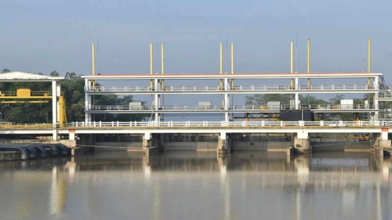 Cống Xuân Hòa, xã Xuân Hòa, huyện Chợ Gạo (Tiền Giang) điều phối cung cấp nguồn nước ngọt cho Dự án Ngọt hóa Gò Công. (Ảnh minh họa)