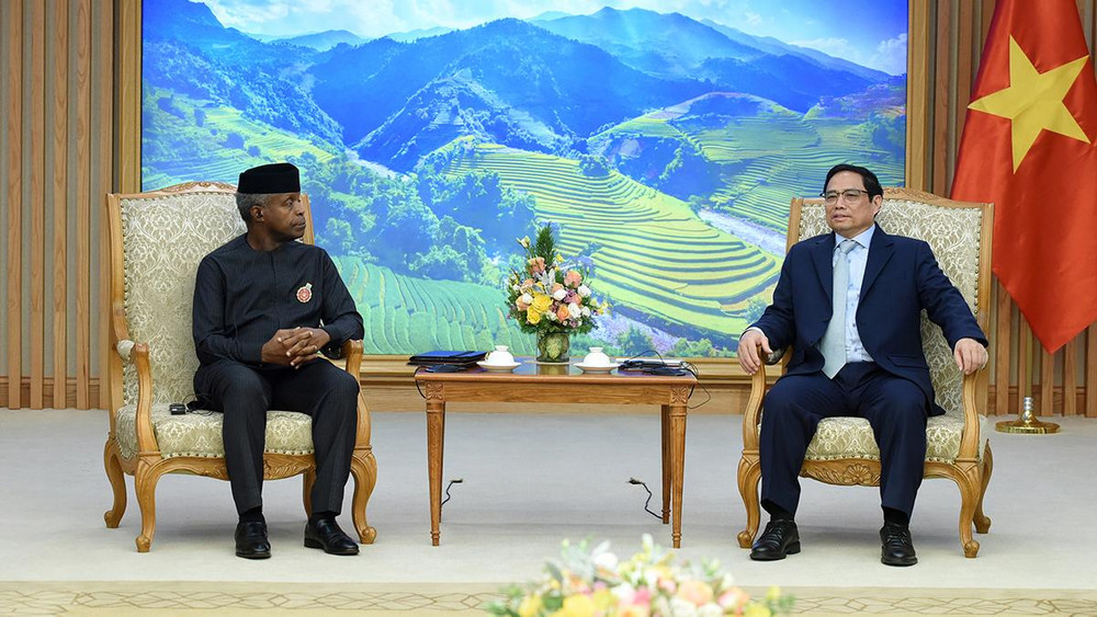 Thủ tướng Phạm Minh Chính tiếp Phó Tổng thống Nigeria Yemi Osinbajo. 