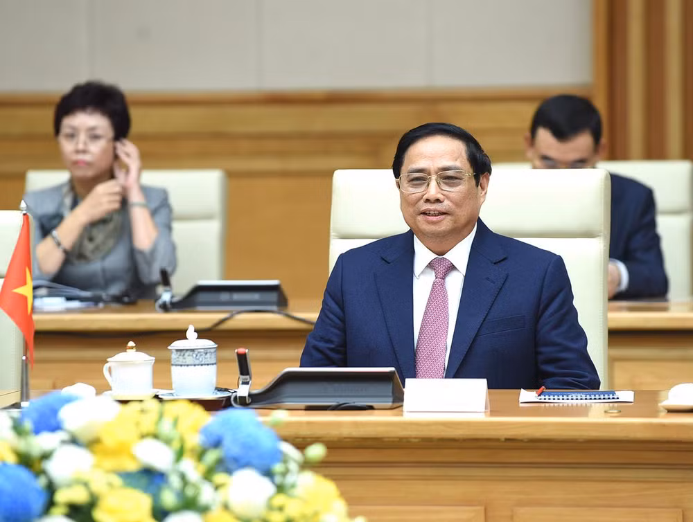 Thủ tướng Phạm Minh Chính phát biểu tại buổi tiếp.