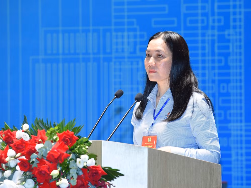 Đại diện người lao động phát biểu tại Diễn đàn.