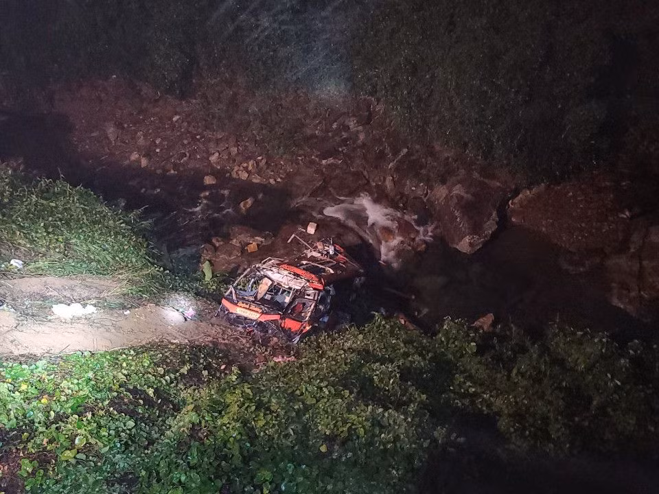 Hiện trường vụ tai nạn. (Ảnh: Ủy ban An toàn giao thông quốc gia cung cấp)