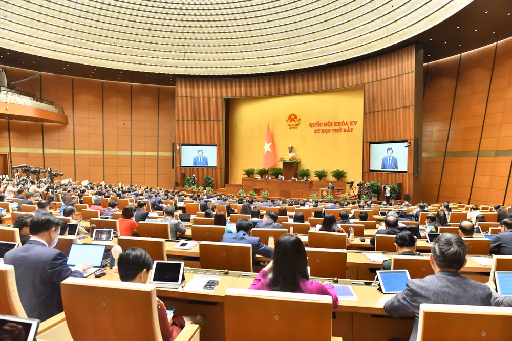 Quang cảnh phiên họp sáng 22/5. (Ảnh: Đăng Khoa)