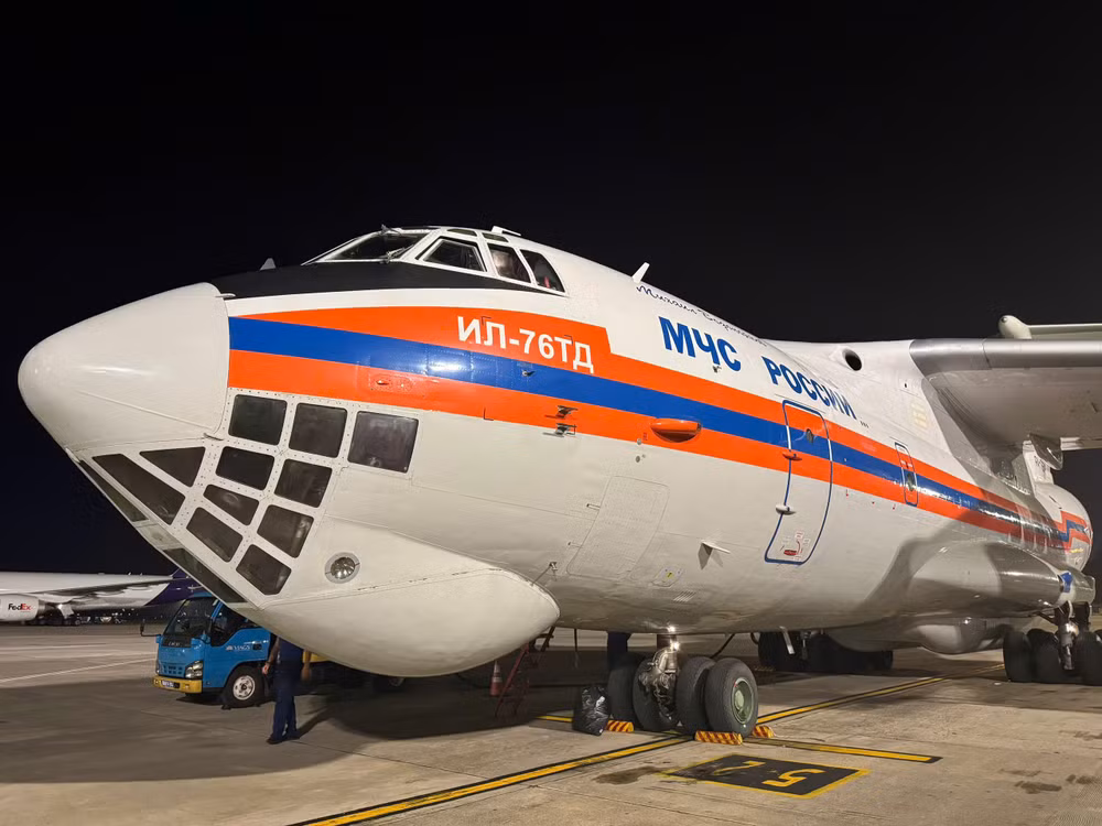 Chuyên cơ đặc biệt chở theo 35 tấn hàng viện trợ từ Liên bang Nga tới Việt Nam để hỗ trợ khắc phục hậu quả cơn bão số 3.