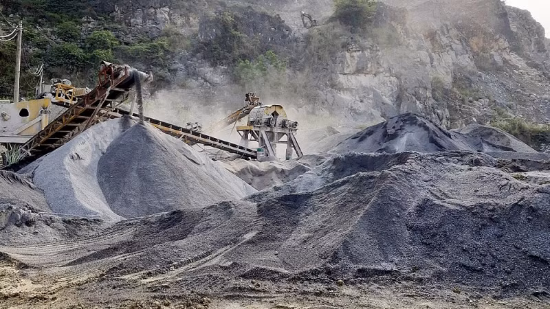 Khu vực chế biến đá của Công ty TNHH Nam Thái Sơn.