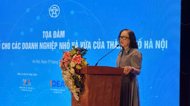 Trưởng ban cố vấn Hiệp hội doanh nghiệp nhỏ và vừa thành phố Hà Nội Trịnh Thị Ngân.