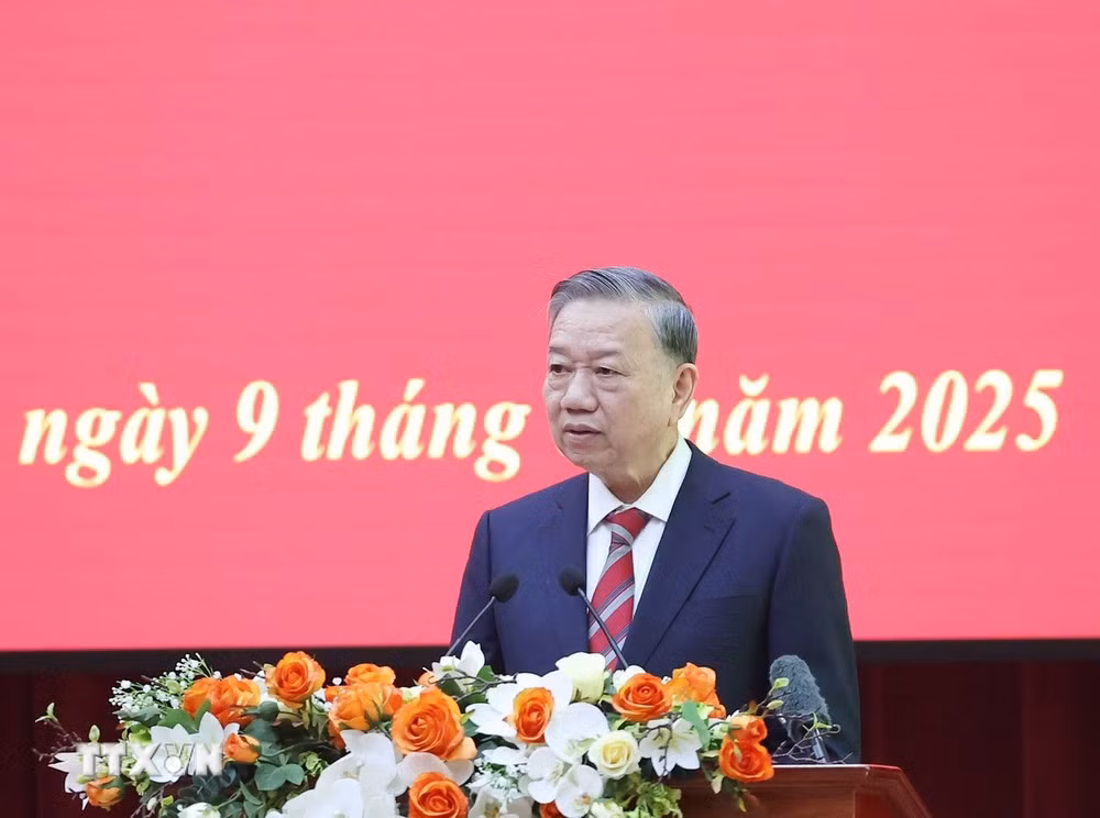 Tổng Bí thư Tô Lâm phát biểu.