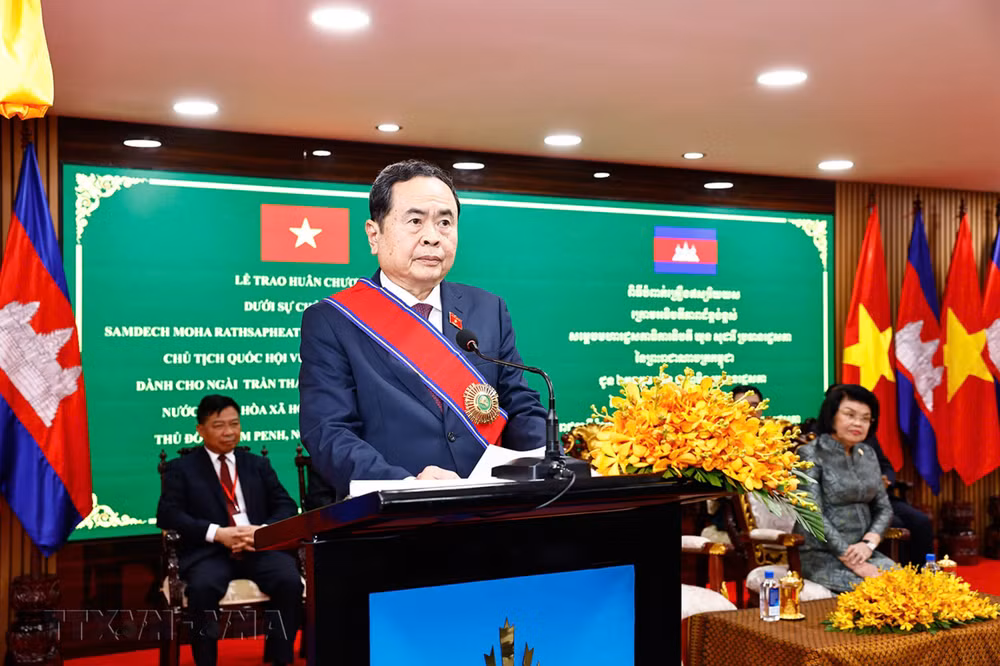 Chủ tịch Quốc hội Trần Thanh Mẫn phát biểu. Ảnh: Doãn Tấn – TTXVN