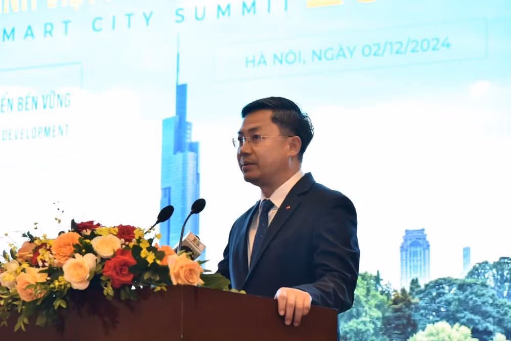 Phó Chủ tịch UBND TP Hà Nội Hà Minh Hải phát biểu khai mạc Hội nghị.