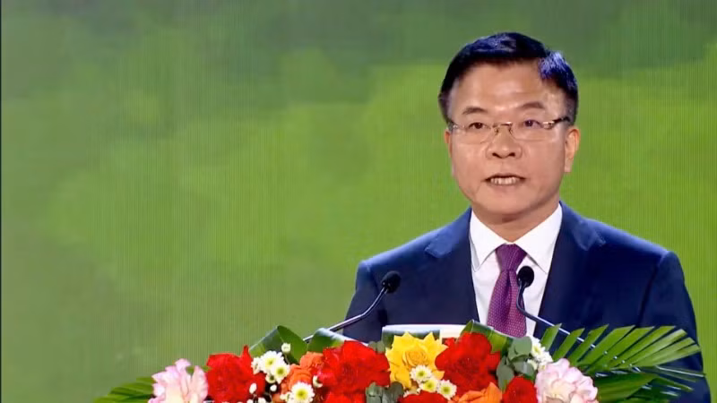 Phó Thủ tướng Chính phủ Lê Thành Long phát biểu tại buổi lễ.