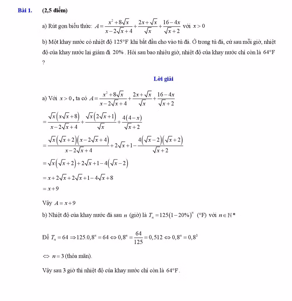 Gợi ý giải do các giáo viên nhóm Toán Tiểu học - THCS - THPT Việt Nam thực hiện