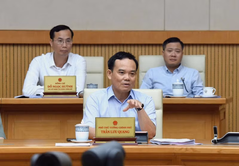 Phó Thủ tướng Trần Lưu Quang phát biểu tại phiên họp.