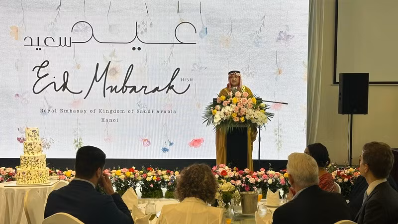 Đại sứ Saudi Arabia Mohammed Ismaeil A. Dahlwy phát biểu khai mạc buổi lễ