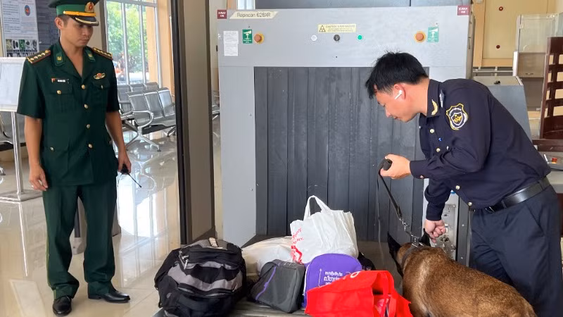 Lực lượng Hải quan tăng cường kiểm tra, kiểm soát hàng hoá tại các cửa khẩu. (Ảnh: MINH PHƯƠNG)