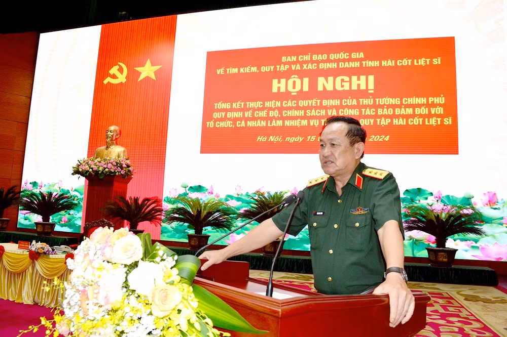 Thượng tướng Võ Minh Lương phát biểu ý kiến kết luận hội nghị. (Ảnh: PHẠM KIÊN)