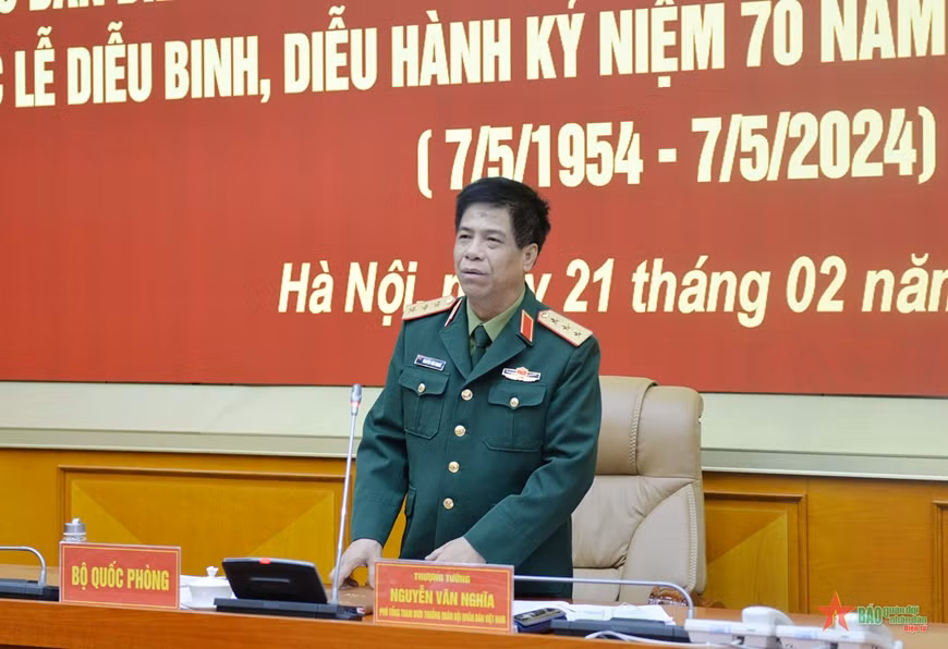 Thượng tướng Nguyễn Văn Nghĩa, Phó Tổng Tham mưu trưởng Quân đội nhân dân Việt Nam phát biểu tại hội nghị. (Ảnh: Báo Quân đội nhân dân).