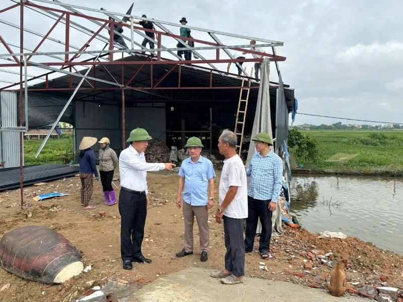 Lãnh đạo huyện Vĩnh Tường chỉ đạo tháo dỡ công trình vi phạm tại xã Lũng Hòa.